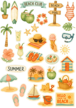 Stickers – A la plage 🏖️