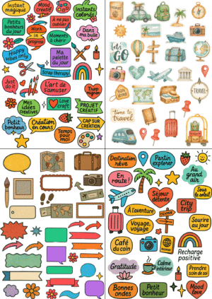 Stickers vacances – thèmes généraux 🌍