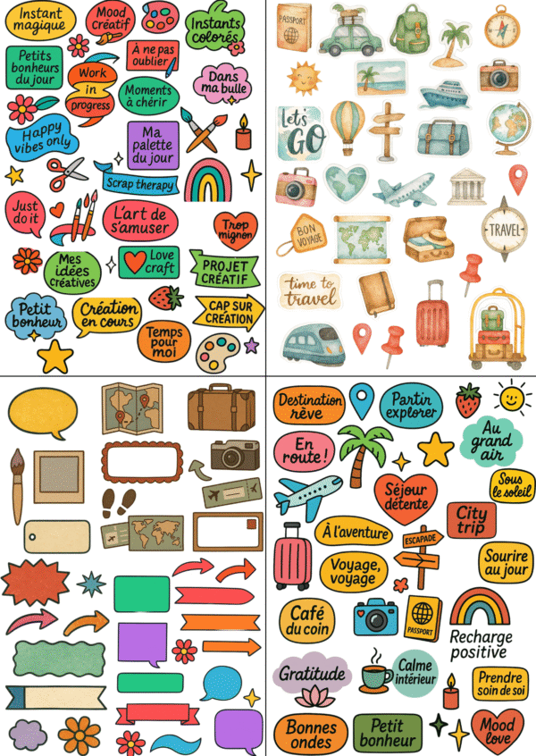 Stickers vacances – thèmes généraux 🌍